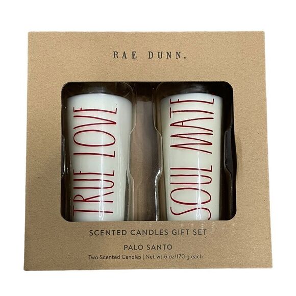 Rae Dunn Sented Candle "Soul Mate" "True Love" Set - NEW - Picture 1 of 3